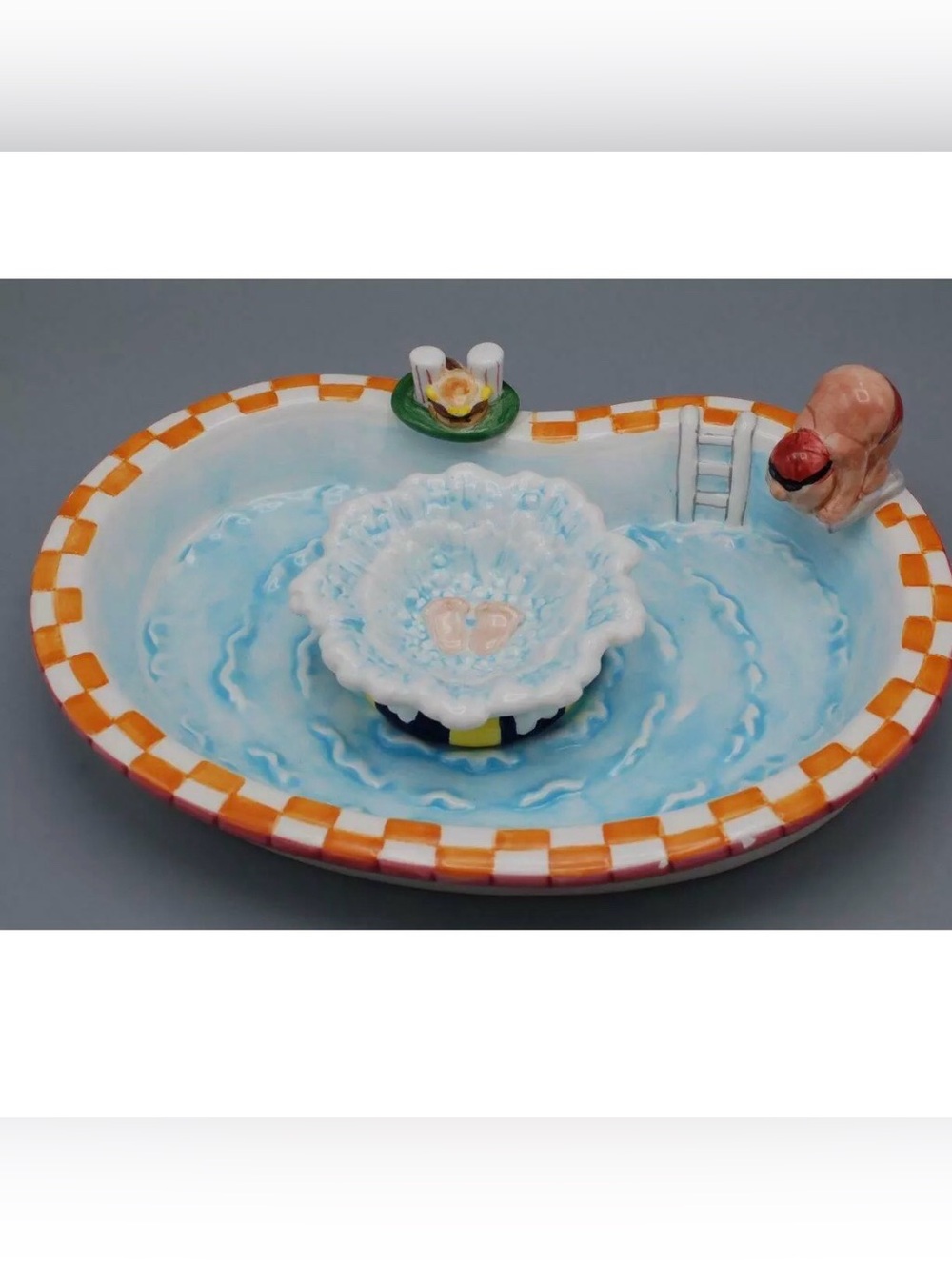 Adorable Vintage Lillian Vernon “Splash” Pool Chip and Dip 2 Piece Set
